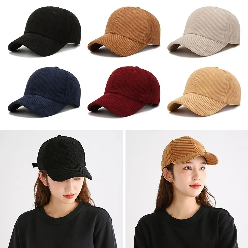 

Spring Autumn Women Men Hip Hop Baseball Hat Sun Hat Adjustable Corduroy Baseball Cap