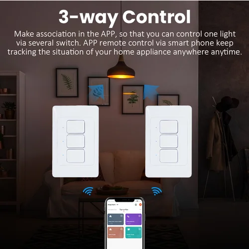 Imagen 2 del producto VBU Tuya Zigbee3.0 Interruptor de Pared Inteligente US Botón de Presión Interruptores Físicos Control de Voz Inalámbrico Inteligente Funciona con Google Home Alexa