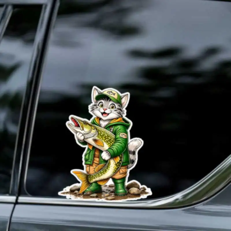 Fishing-Themed PVC Stickers for Cars Motorcycles Laptops Windows And Smooth Surfaces Durable Decals Q140