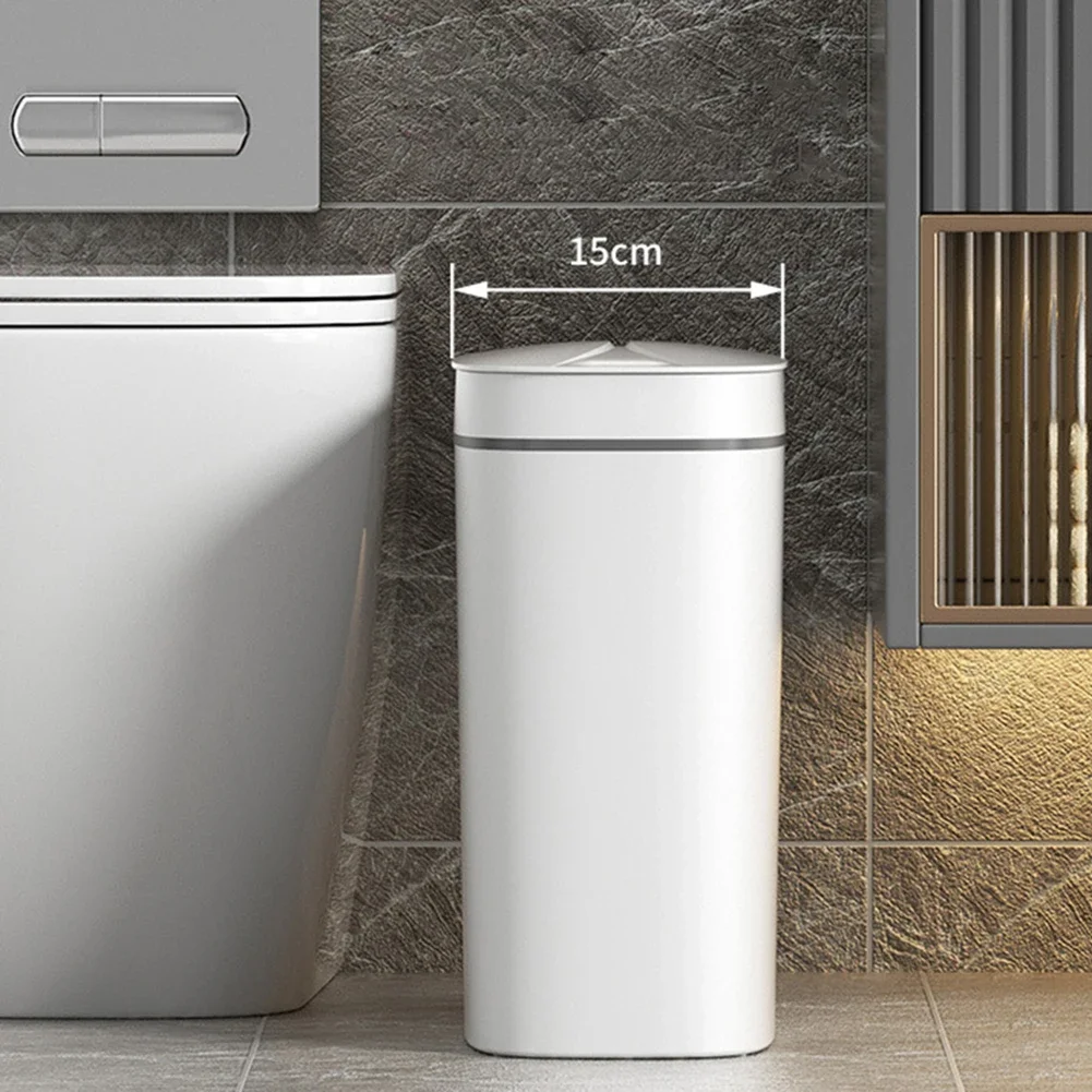 12/14/16L Automatic Sensor Trash Can Wastebasket Smart Bathroom Trash Can Narrow Intelligent Touchless Garbage Bin for Home