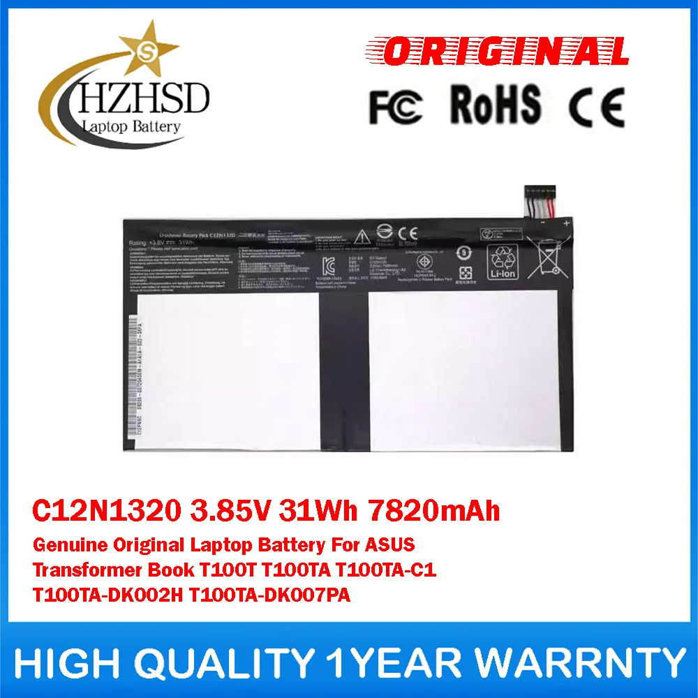 C12N1320 3.85V 31Wh 7820mAh Genuine Original Laptop Battery For ASUS Transformer Book T100T T100TA T100TA-DK002H T100TA-DK007PA
