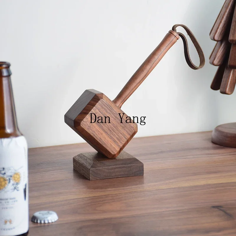 DY Thor's hammer bottle opener home beer screwdriver creative home ornament black walnut