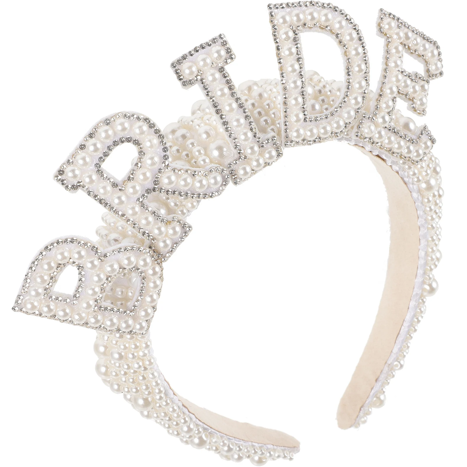 

Artificial Pearl Hair Accessories Bride Headband Bachelorette Party Metal Rhinestone Crystal