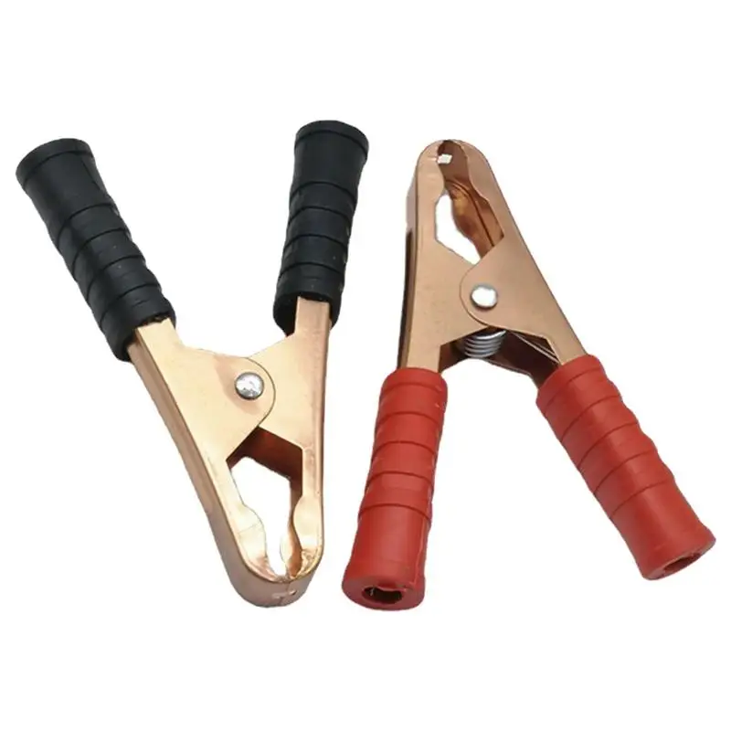 

2PCS Car Alligator Clips Battery Clamps 100A Insulated auto Battery Charger Clamps High Quality Copper Battery Test Lead Clips