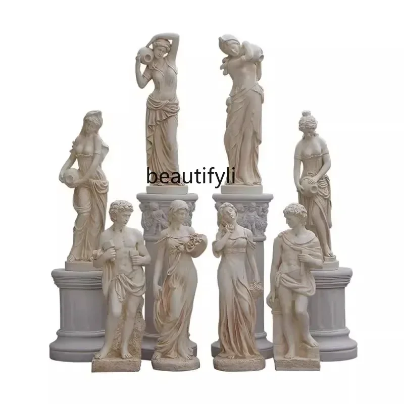 sscqyHome Living Room Entrance Lucky Muse Ornament Retro Figure Statue   Sculpture Outdoor Garden