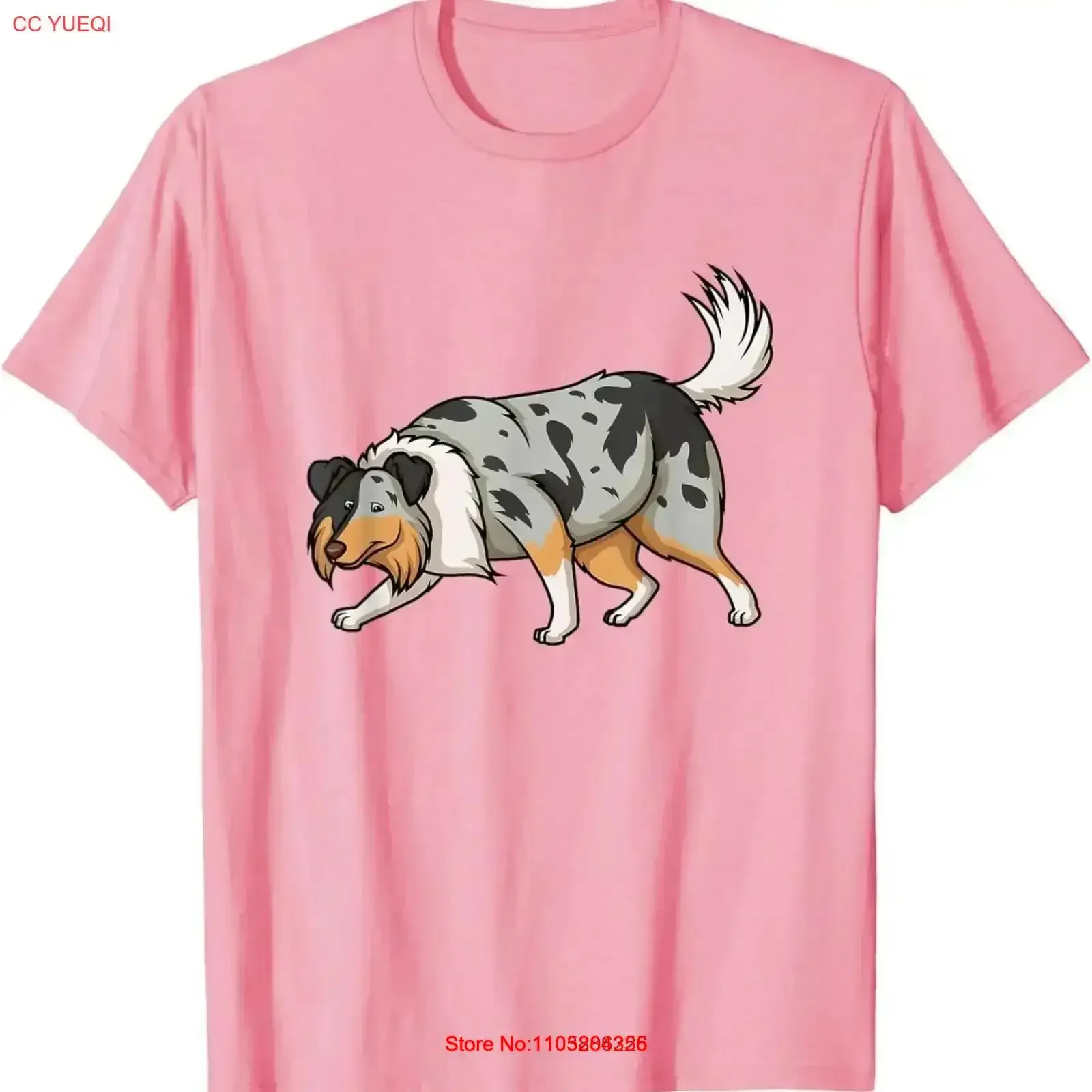 Camiseta vintage con estampado de perros Collie Blue Merle, divertida y linda, estilo streetwear, cómoda y elegante, con efecto lavado.