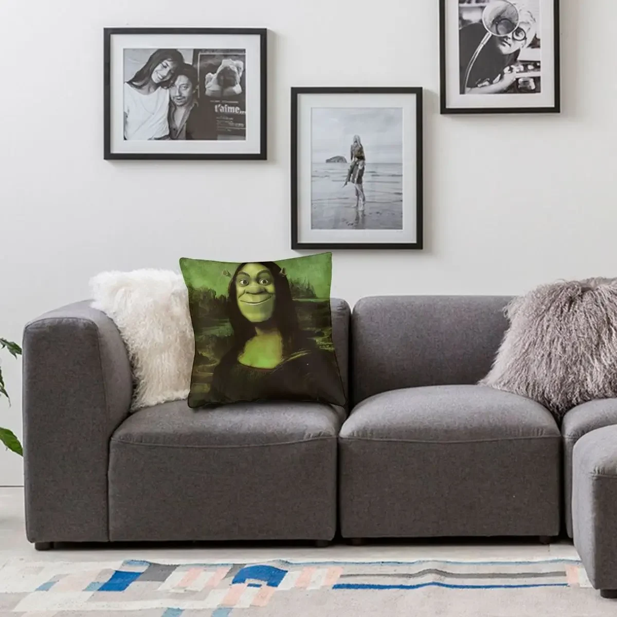 Shreks Mona Lisa Pillowcase Soft Polyester Cushion Cover Decorative Pillow Case Cover Sofa Zippered