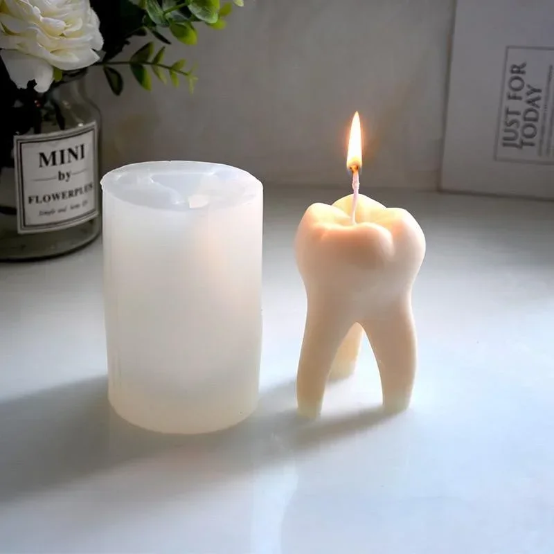 Large Tooth Candle Mold Creative Tooth Incense Candle Gypsum Silicone Mould for Baking Decoration Kitchen Accessories