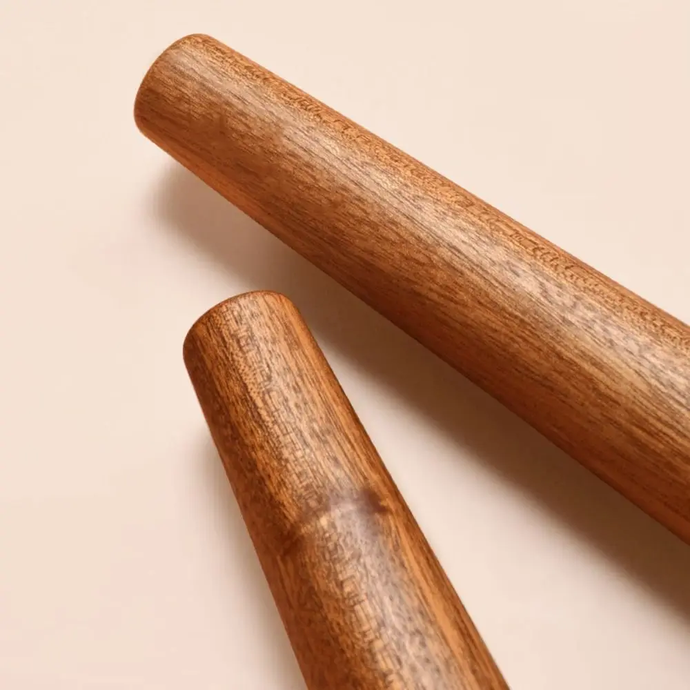 Natural Material Solid Wood Rolling Pin Non-Stick Smooth Surface Wooden Dough Roller Unpainted Comfortable Grip Baking Tools