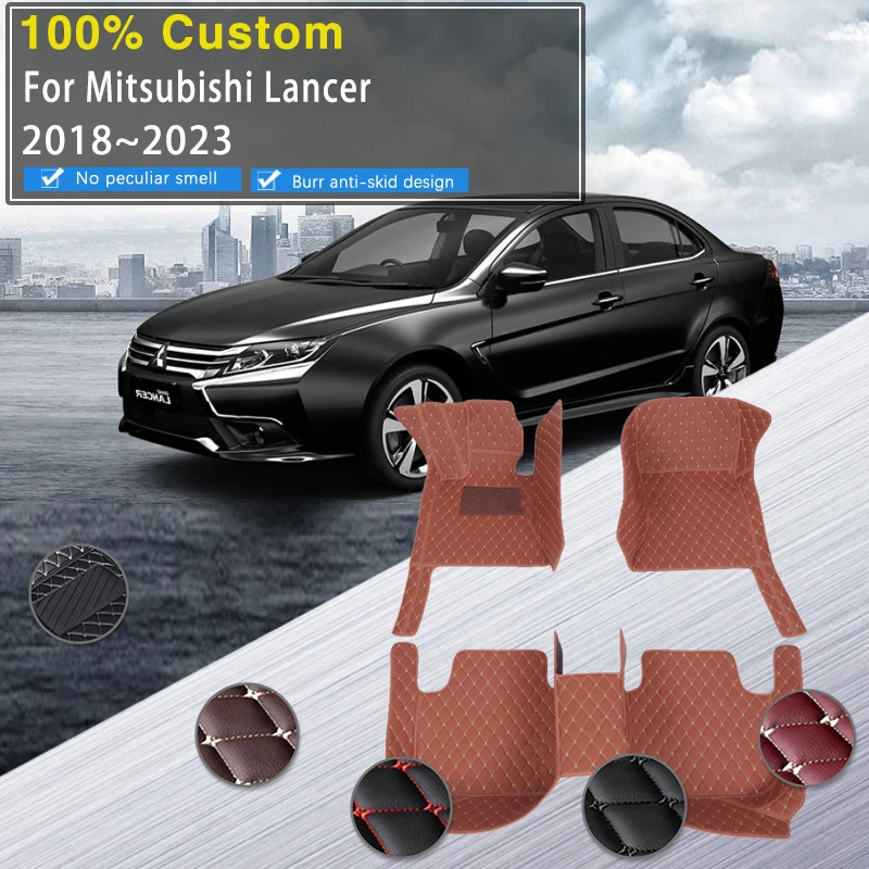 

Car Floor Mats For Mitsubishi Lancer MK7 2018~2023 5seat Anti-dirty Matt Luxury Rugs Decoration Pads Carpets Mud Car Accessories