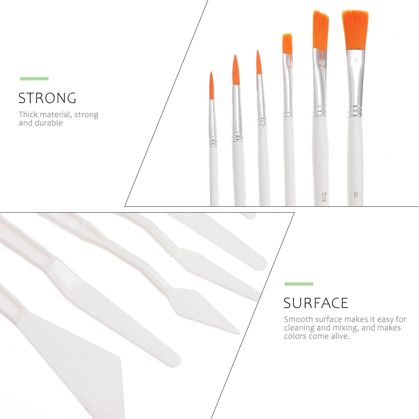 

Painting Tray Palette Set Oil Paint Brushes Scrapers Art Supplies Lightweight Portable Storage Mixing Easy Cleaning Smooth