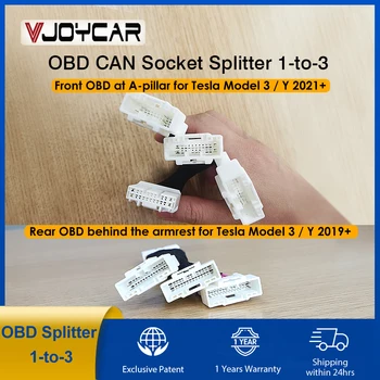 עבור tesla מותאם אישית קדמי ו obd אחורי splitter 1-3 obd יכול שקע תקע אחד-שלושה תקע מתאם תקע דלת ישר דלת עמוד