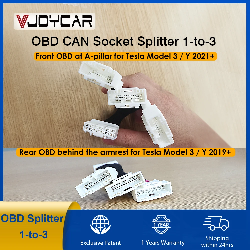 Adapter OBD Tesla 1-w-3, rozgałęźnik OBD CAN, gniazdo 12PIN 20PIN 26PIN, adapter jedno-na-trzy, słupek A drzwi przednich prawych