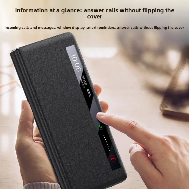Luxury Integrated Lens Stand Case For Honor Magic V6 Double-Sided Full-Wrap Skin-friend Leather Cover Shockproof Bumper Funda