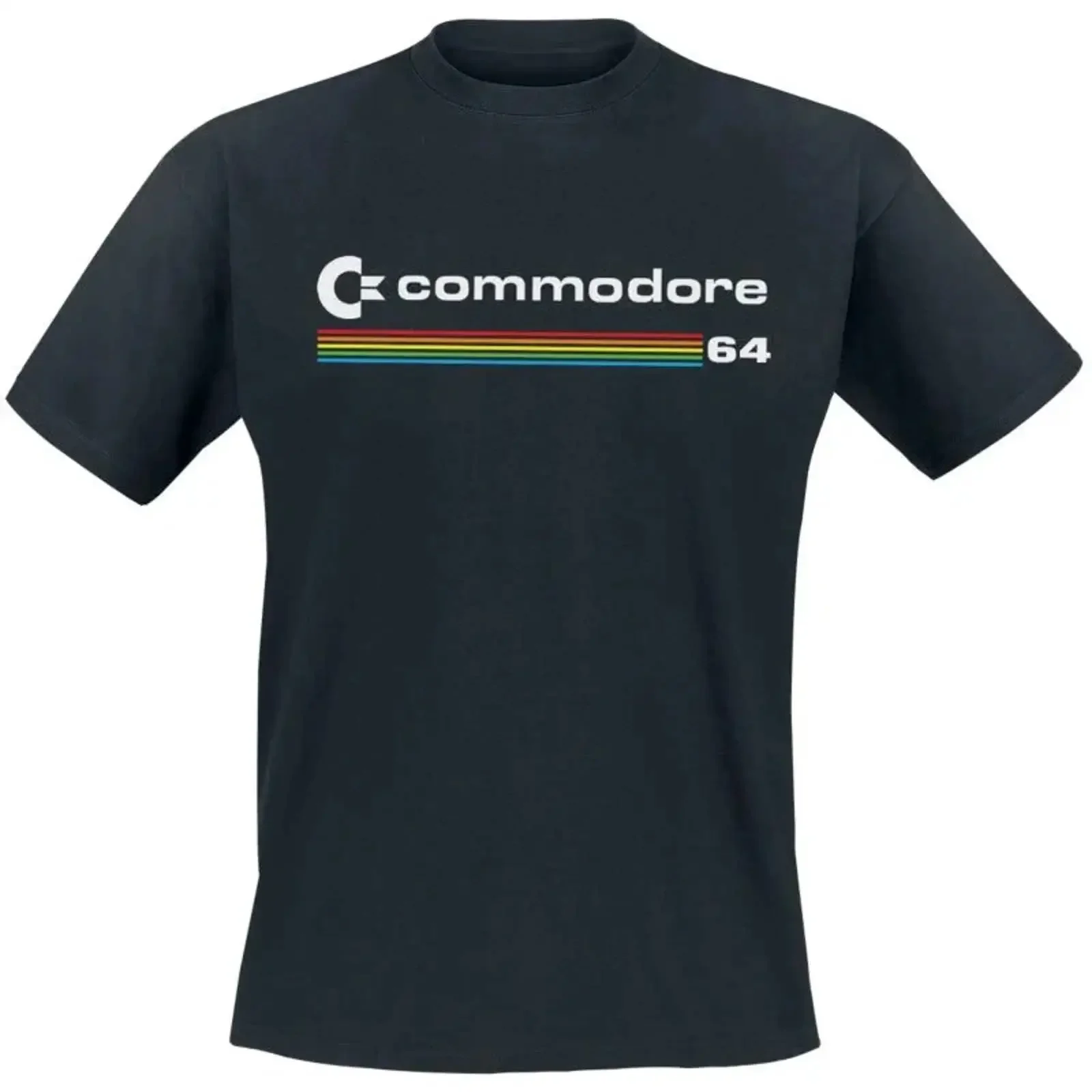 Commodore 64 T Shirt Herren Logo schwarz Fan Merch Gaming vintage Washed Casual streetwear Comfortable fashion Versatile Unisex