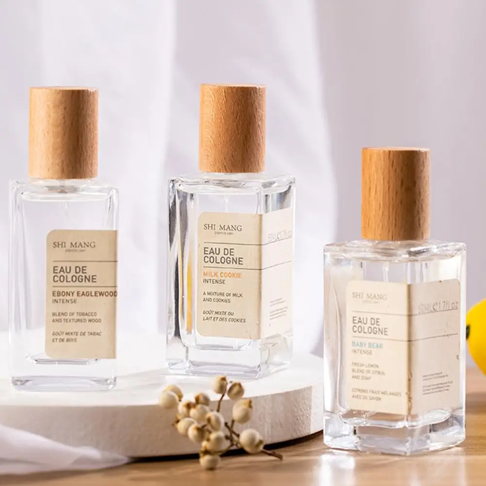 Frasco de perfume de vidro quadrado 50ml, frasco de spray transparente, garrafa de embalagem, atomizador recarregável, recipiente cosmético de viagem de alta qualidade