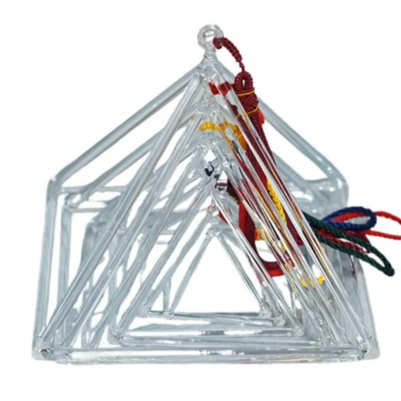 

Quartz Crystal Pyramid Yoga Musical Instrument Professional Transparent Four Corner Music Stand Degaussing