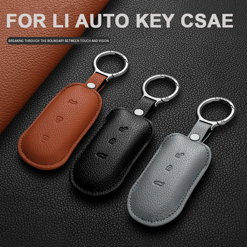 

Leather Car Smart Remote Key Fob Case Cover for Leading Ideal I6 I8 Li Auto L9 for Li Lixiang L7 L8 L6 MEGA Keychain Accessories