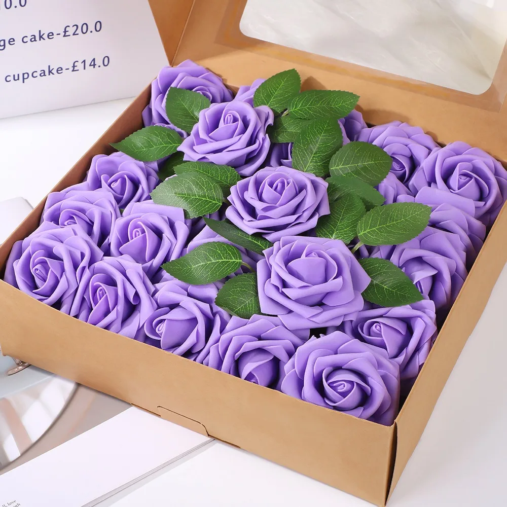 25 Stück künstliche Rosenblumen aus Schaumstoff, künstliche Blumen für Valentinstag, DIY-Geschenke, Ornament, Hochzeit, Heirat, Dekoration, Heimdekoration – Detail 14