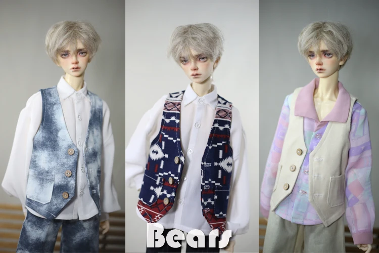 BJD pakaian boneka jaket rompi berlapis rompi boneka untuk 1/3 1/4 BJD SD DD MSD MDD SD10 SD13 SD17 POPO68 paman SSDF Aksesori boneka