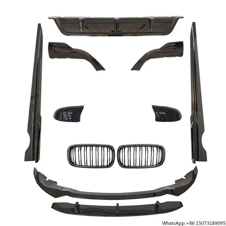 Gloss Black Front Lip Rear Diffuser Full Body Kit Grille Mirror Cover Car Exterior Kit for  X5 F15 2013-2018