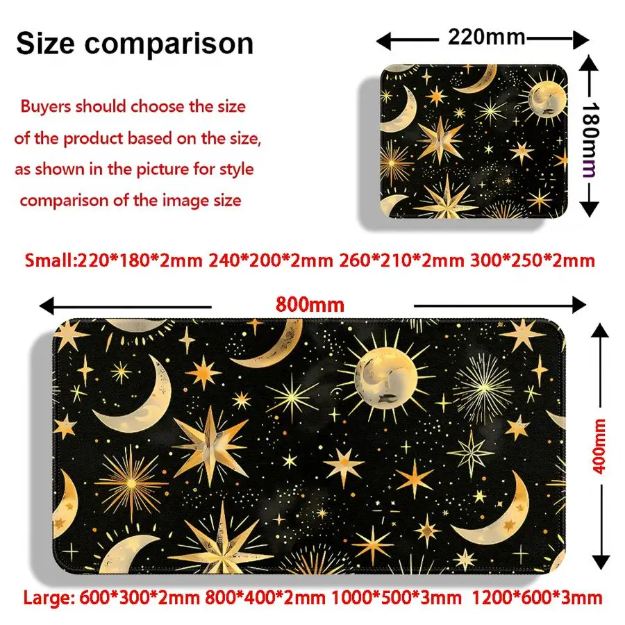 overlock Mouse Pad Desk accessories Keyboard Mouse Pad Computer Laptop Pad Game Console Pad office Pad Sun Moon Stars