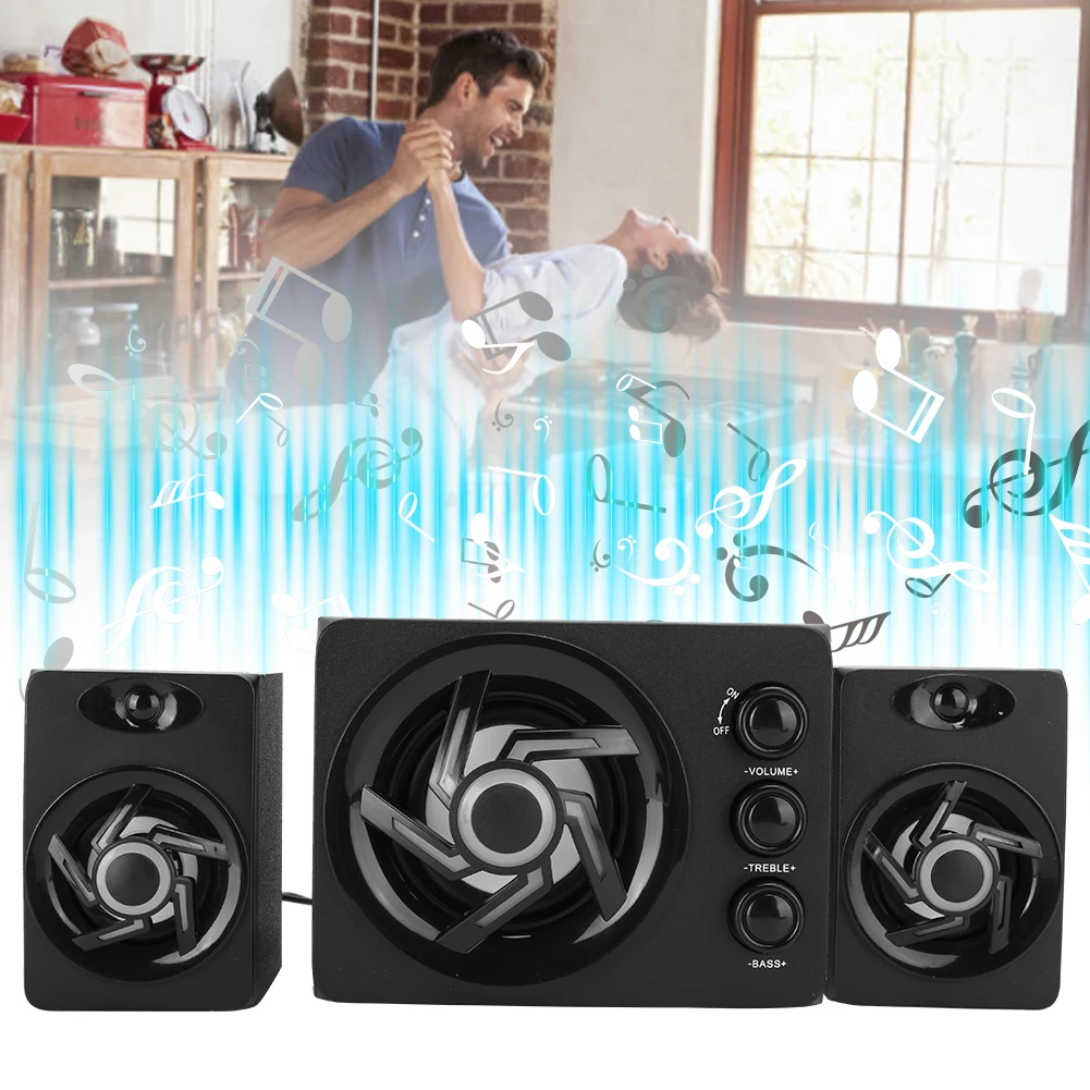 Household Subwoofer Mobile Phone Mini Speaker SADA D‑209 Desktop Computer PC Mobile Phone Mini Speaker 2.1 Household Subwoofer