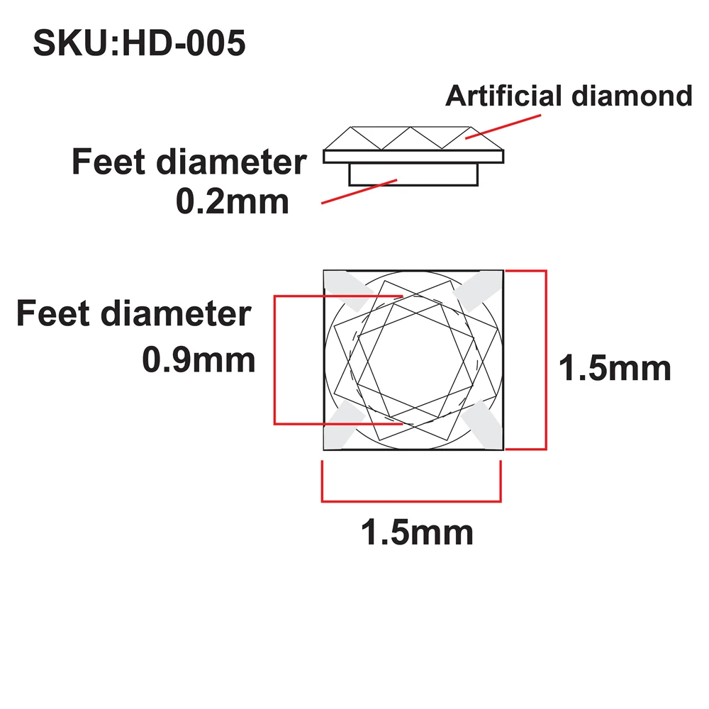 صانع ساعات معدني مع الماس ، مؤشر الساعة ، لامع ، لون فضي ، شكل مربع ، دبوس