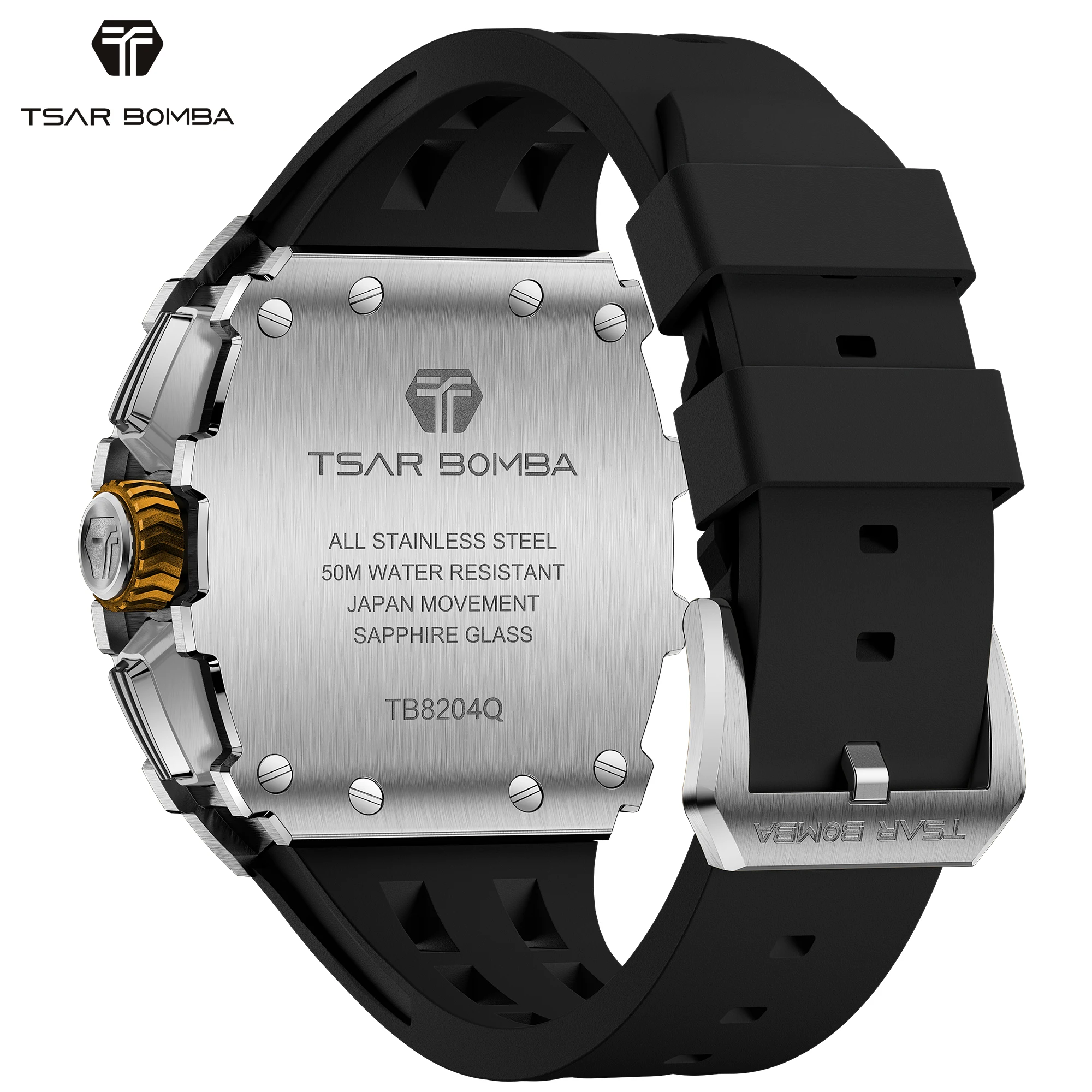 Reloj de Pulsera TSAR BOMBA de Lujo para Hombre, con Movimiento Japonés, Caja de Acero Inoxidable, Elegante Reloj de Vestir - Image 3