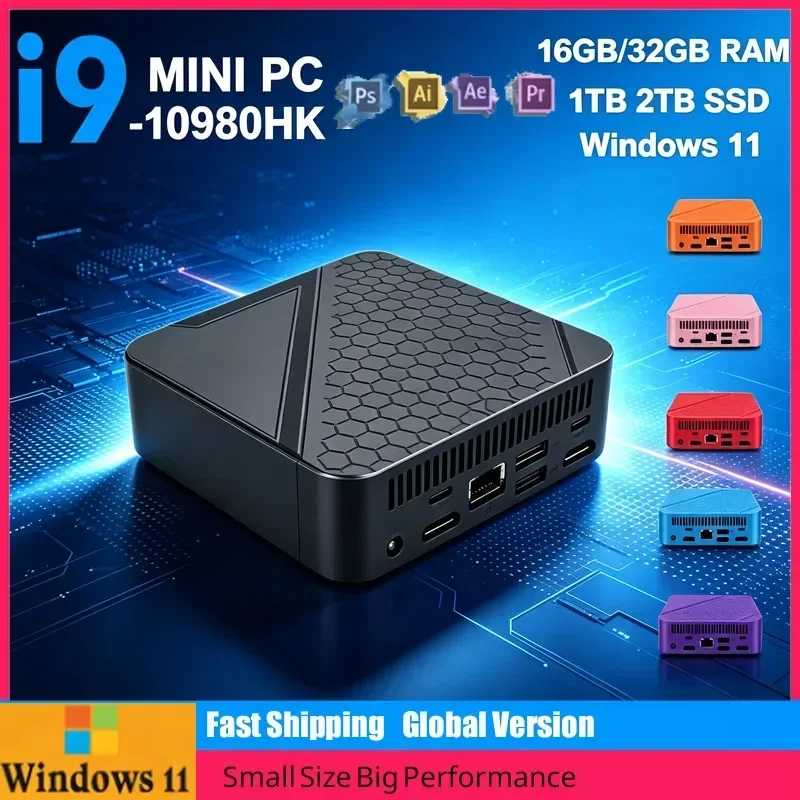 Windows 11 Daily Office Must-have I9 10980HK 2026 Mini Desktop Portable 16GB RAM Optional 1TB 2TB SSD Business Gaming PC