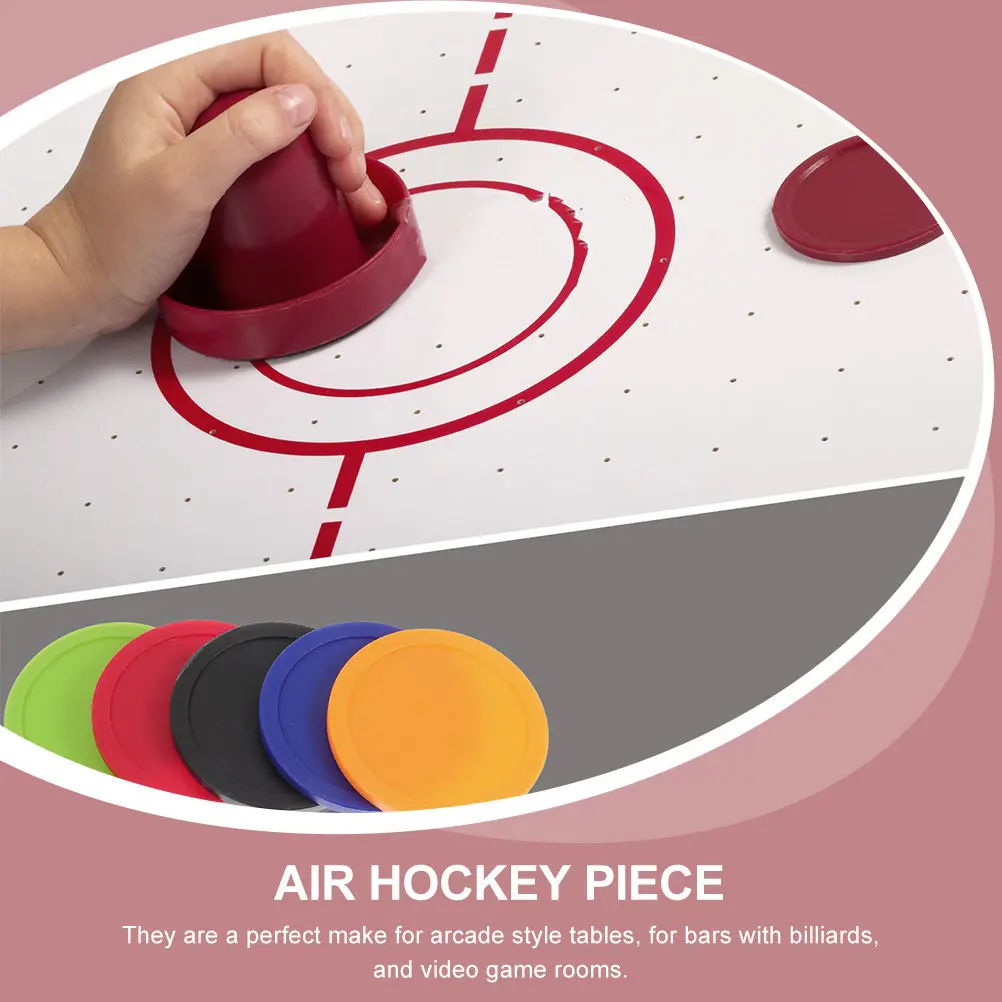 4Pcs Round Air Hockey Pucks Replacement for Arcade Tables – Bright Visible, Durable Indoor Hockey Game Accessories