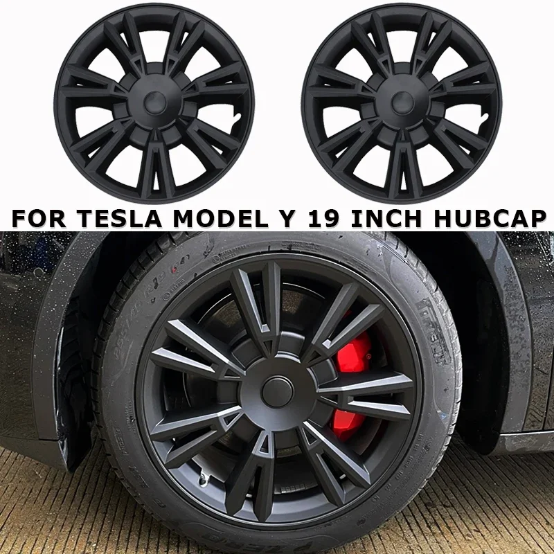 4PCS Hub Cap Performance Replacement Wheel Cap Automobile Full Rim Cover Accessories for Tesla Model Y 19 Inch Hubcap 2018-2023