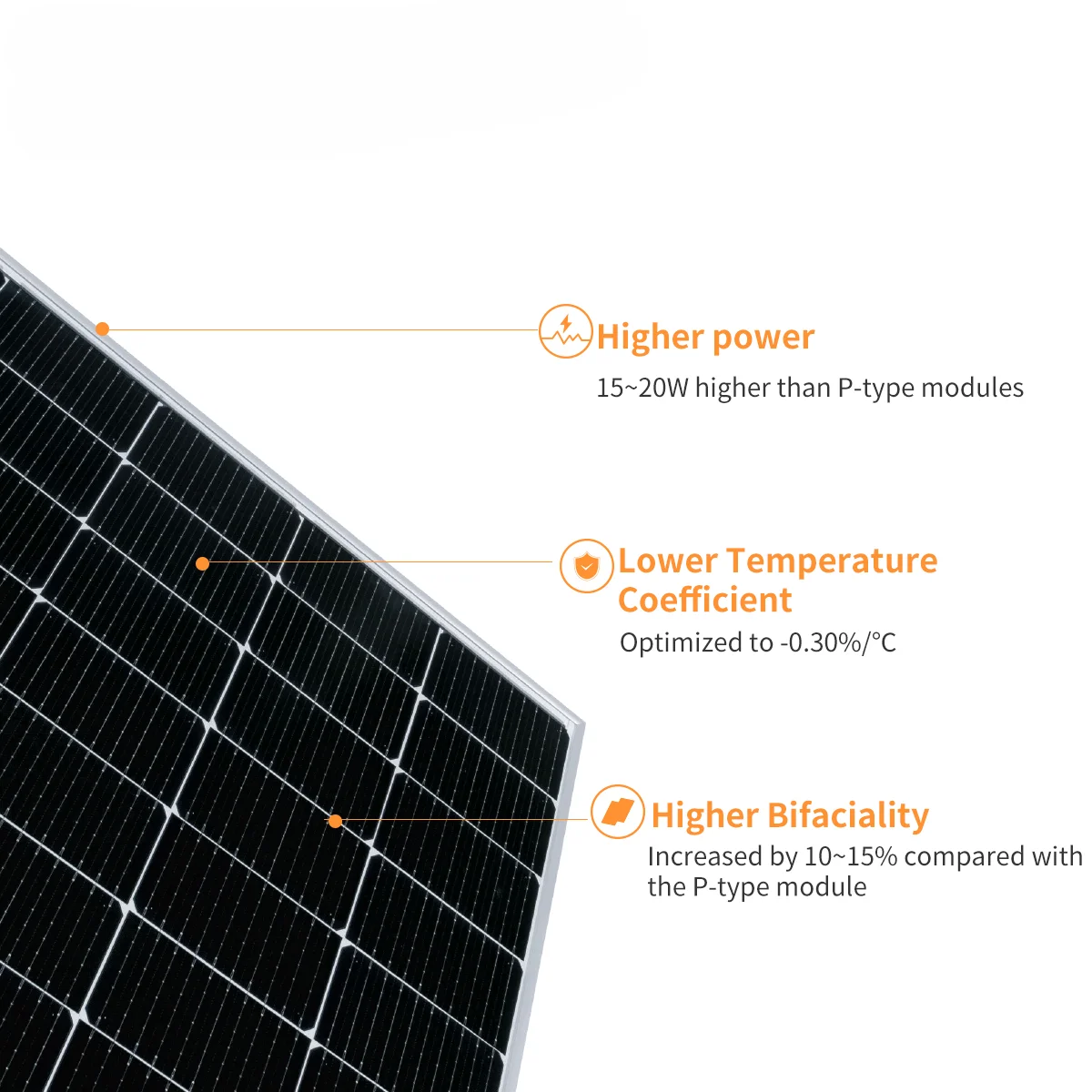 For Bluesun 570w 580w 590w 600w n type solar panels bifacial pv module for commercial and industrial use