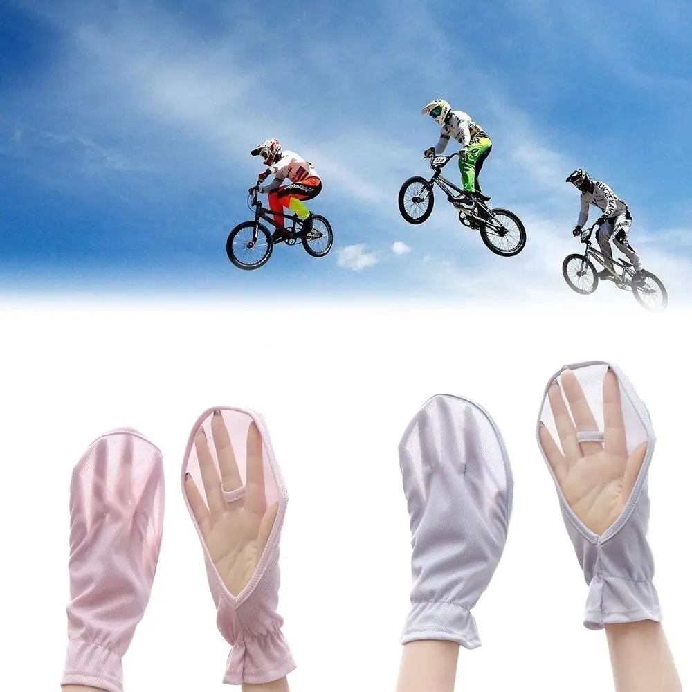 Guantes de protección solar UV para mujer, manoplas finas y transpirables para deportes al aire libre, ciclismo, manga, Verano