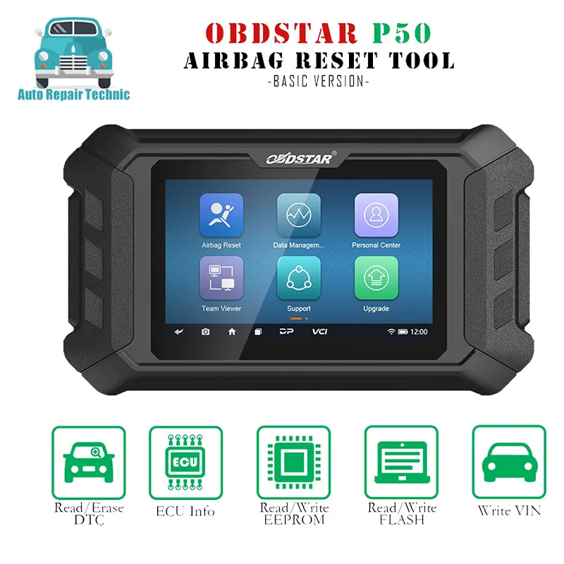 

Newest OBDSTAR P50 Airbag Reset Tool SRS Reset Equipment Covers 79 Brands and Over 10700 ECU Part No. One Year Free Update