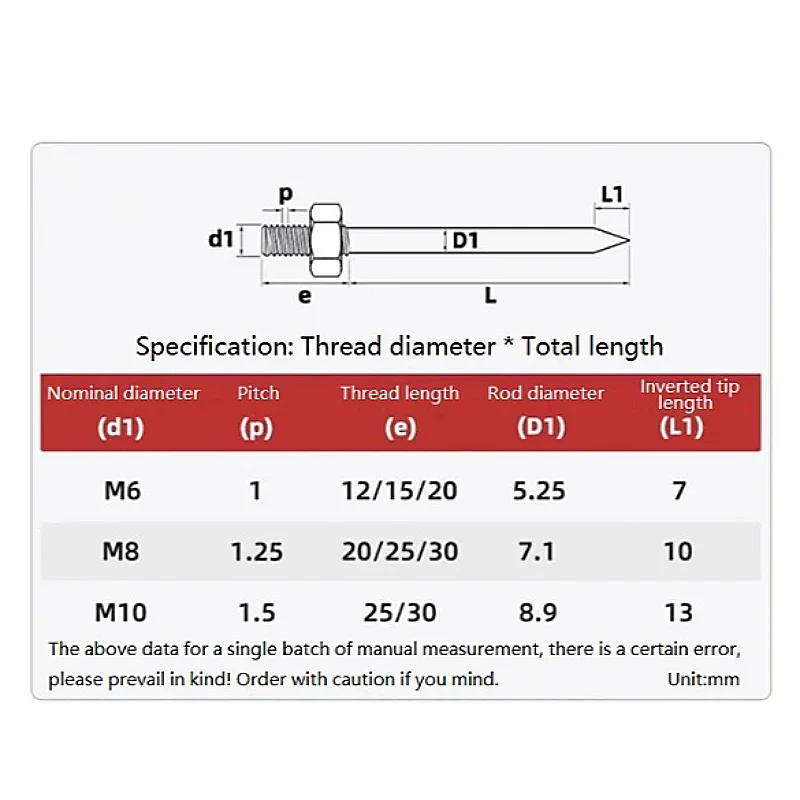 M6 M8 M10 Galvanizing Carbon Steel Pipe Clamp Nail And Nut PVC Tupe Clamp Nail Zinc Plated Extended Screws Bolts