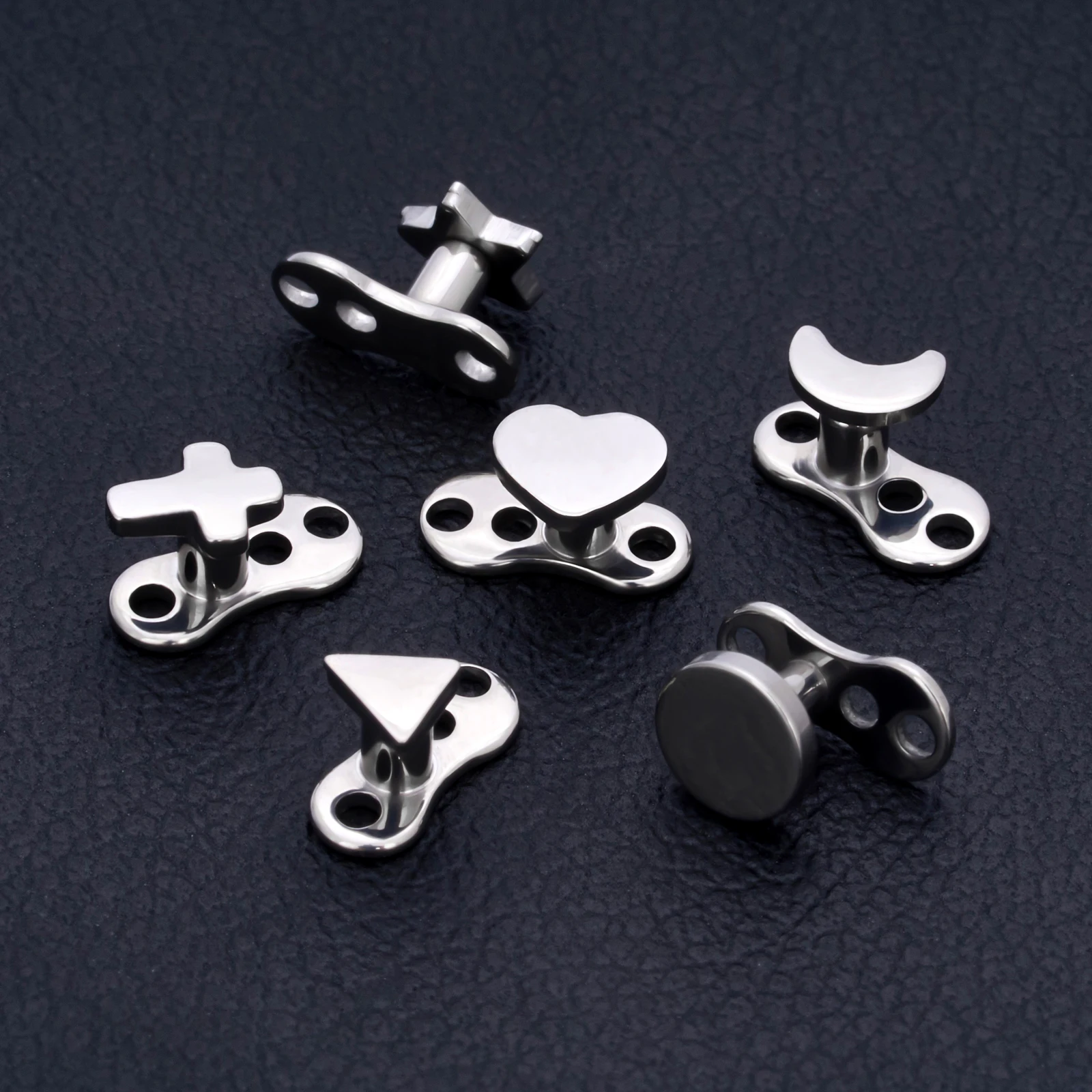 ASTM F136 Titanium Body Piercing 16G Dermal Anchor Top with CZ Stone Base Microdermal Rings Fashion Skin Diver Implants Jewelry