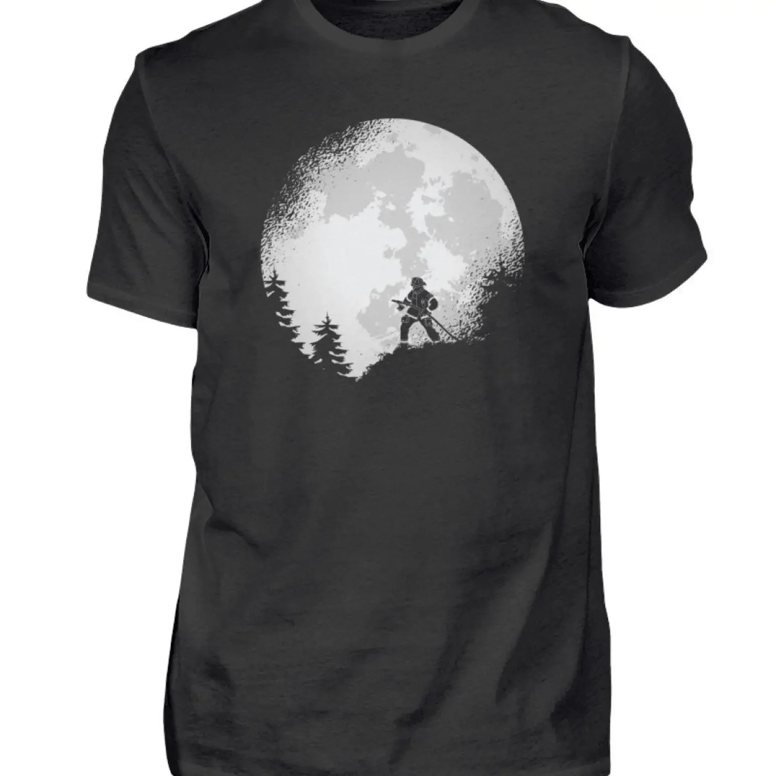 Fireman Full Moon T Shirt vintage Washed Stylish Casual Stretched streetwear Unisex Comfortable Slightly fashion