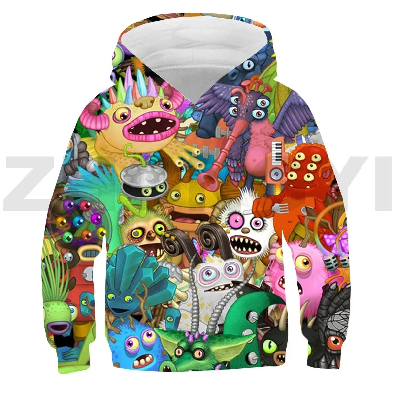 Kawaii My Singing Monsters Game 3D Hoodie Children Anime Clothes Teens Girl Cartoon Loose Pullovers Boys Casual Sweatshirt Hoody