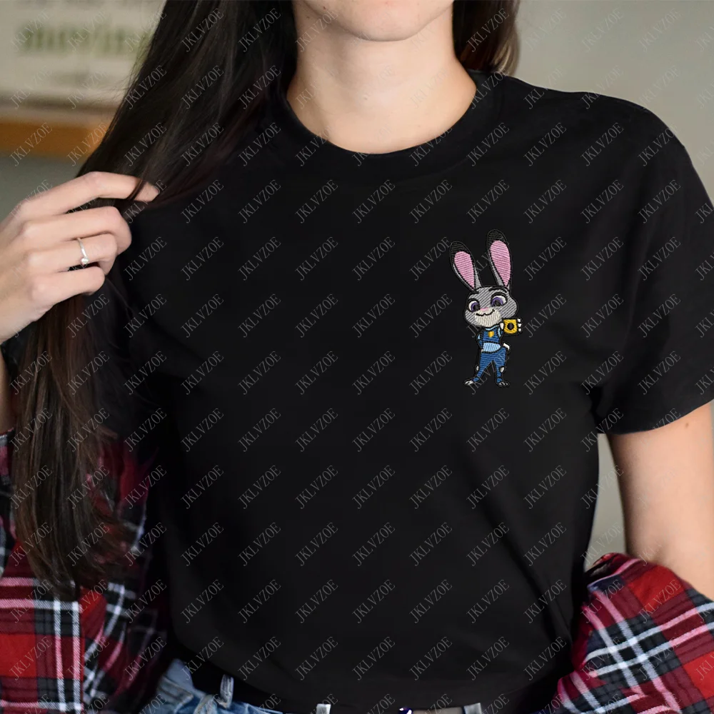 Zootopia Nick Wilde Judy Hopps Fox Rabbit Bunny Gift Tee Girls Top Her Couple T Shirt Cotton Lovers' Clothes Valentine's Day