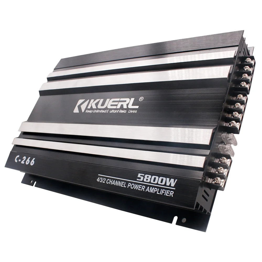 Professional 20HZ-20KHZ Aluminum Car Amplifier 12v 5800W Class AB Full Rang Power Amplifier 4 Channel Car Audio Amplifier