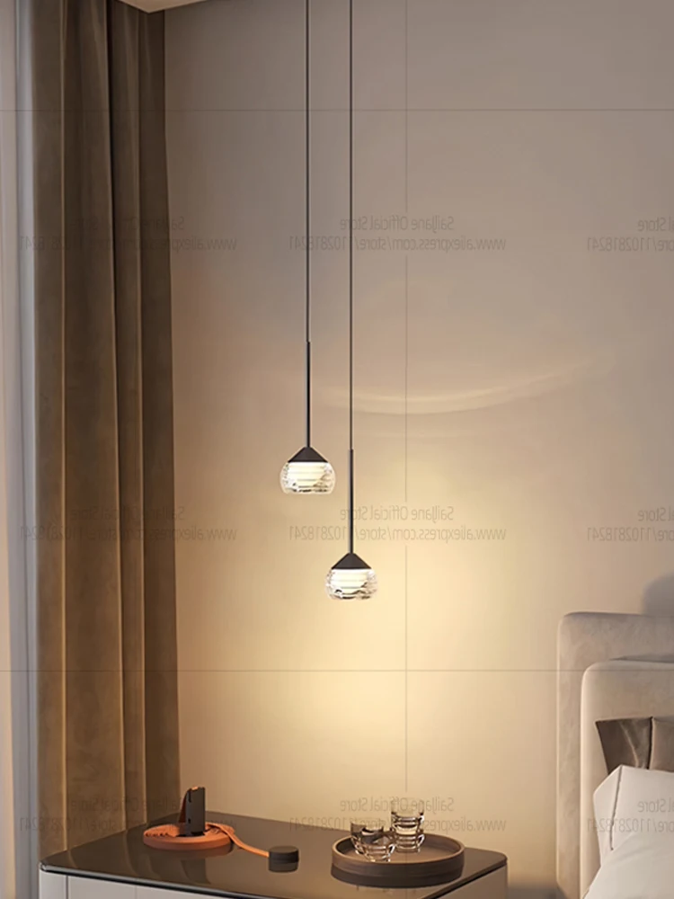 LED Droplet Shaped Pendent Lamp Bedside Lamp Villa Pendant Modern Staircase Lighting Fixture Bedroom Isolated Ceiling Chandelier