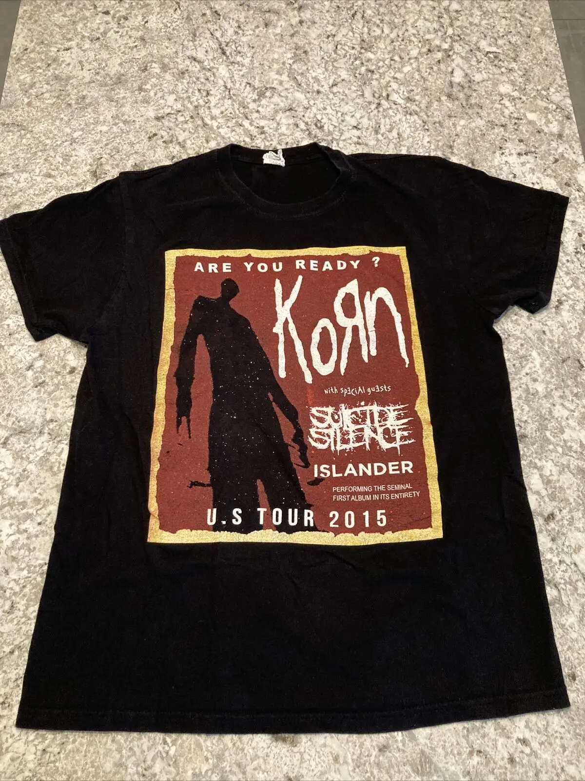 Korn U.S Tour 2015 Tour Tee Shirt Size Medium Nu Metal Deftones Limp Bizkit