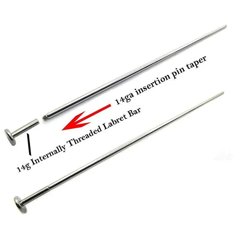 G23 Titanium Piercing Needles Size 18g/14g/16g Needle Puncture Rod External Taper Insertion Thread Pin stretch Kit Tool Unisex