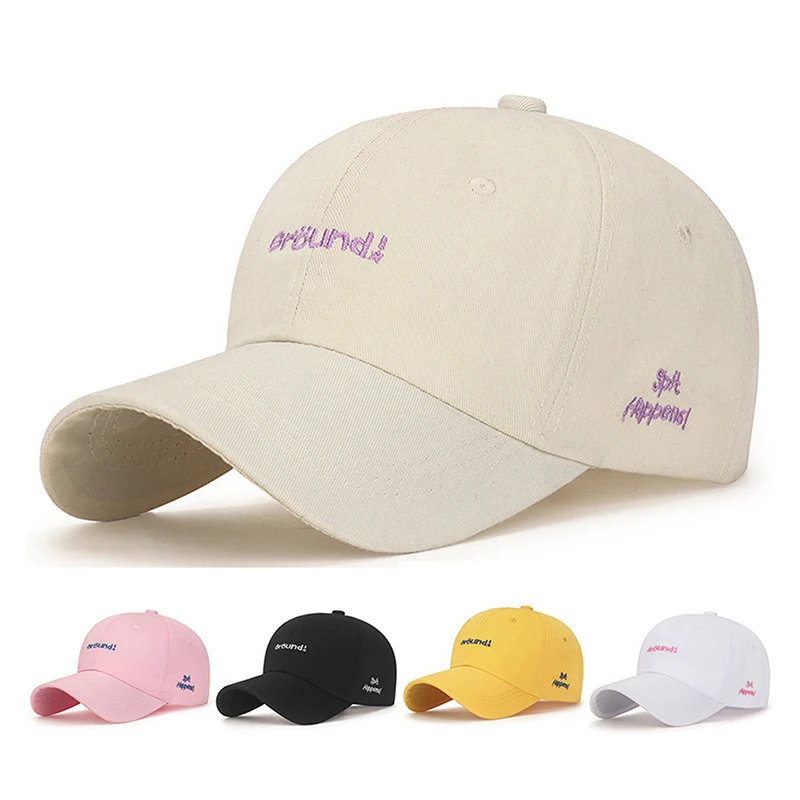 

Casual Unisex Baseball Cap For Women Men Letter Embroidery Snapback Hat Adjustable Couple Outdoor Solid Color Sunshade Hats