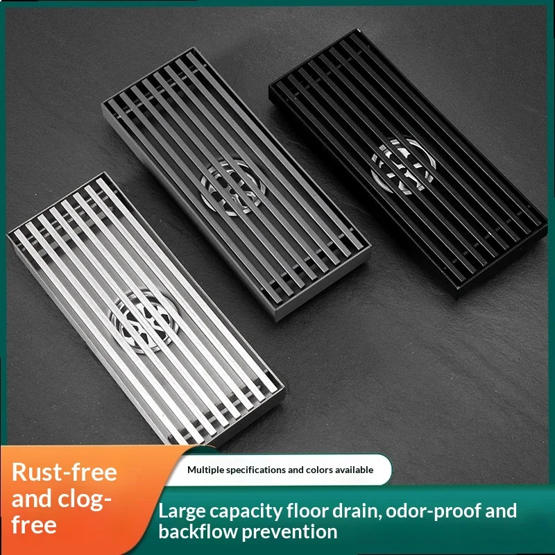 304 Extra Thick Stainless Steel Floor Drain Straight Odor-Proof Anti-Clog for Shower Kitchen Bathroom