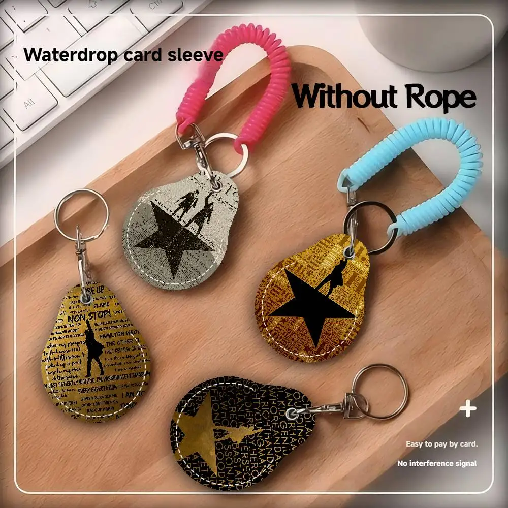 Hamilton Musical Vintage Mini Water Drop Shape Community Access Card Holder Elevator Card Sensor Drop Card Protector Keychain
