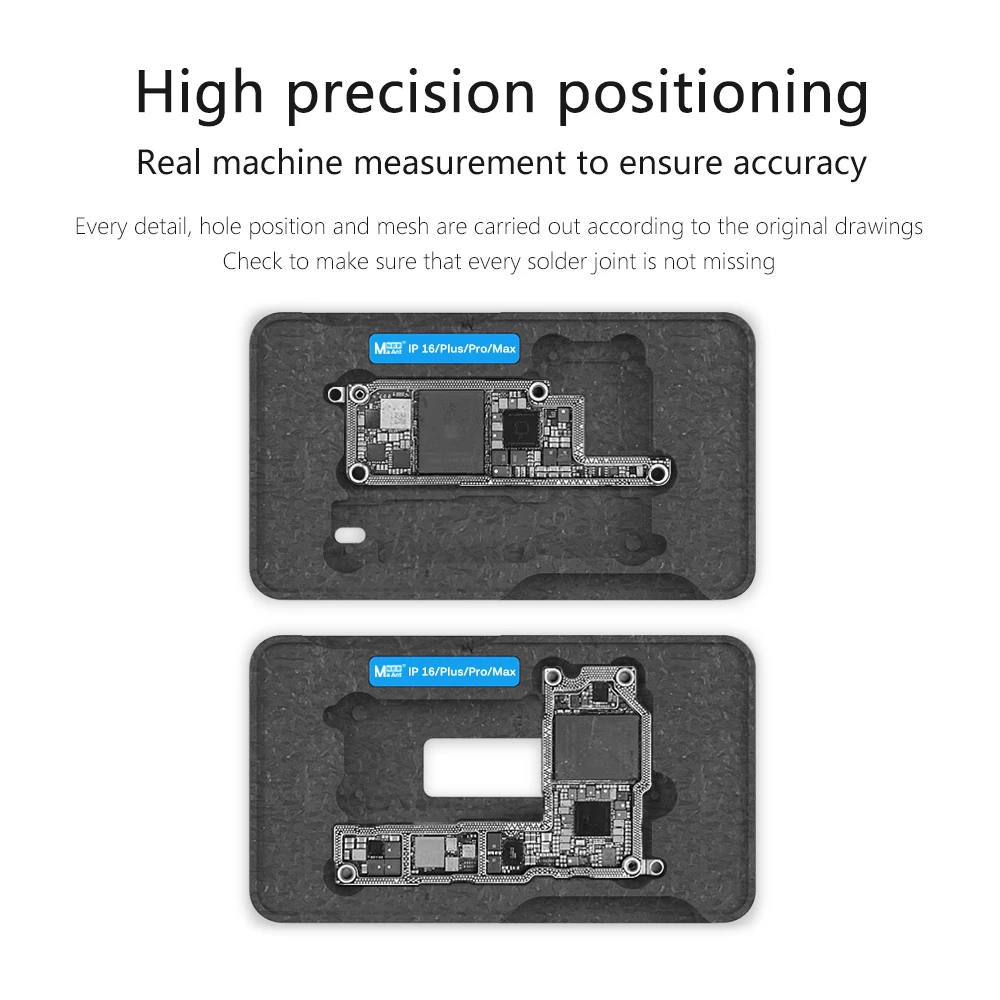 MaAnt M072 X-16PM Steel Mesh Tin Planter - 19-in-1 High Precision 0.12mm Positioning Tool for iPhone 16 Pro Max Screen Repair