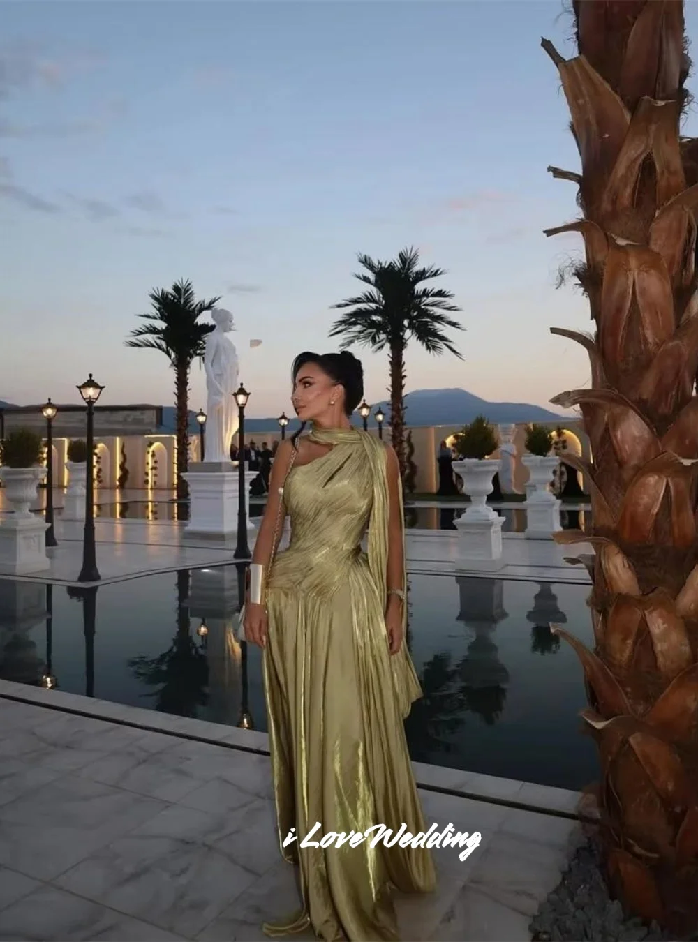 

Green Sleeveless Prom Dresses 2026 One Shoulder Ruched Lace-up Saudi Arabia Formal Evening Gown Wedding Guest Party Customized