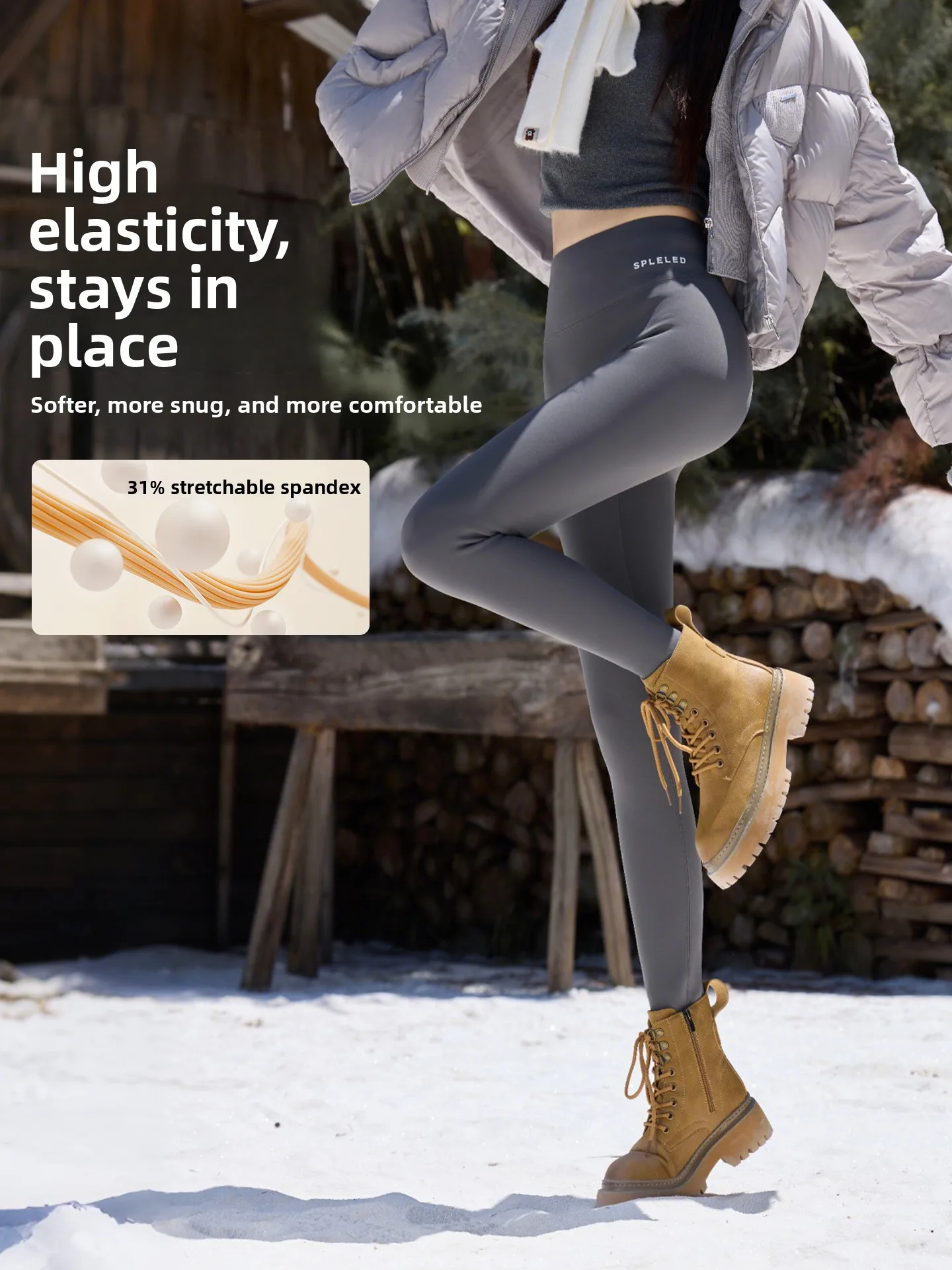 Pantaloni da yoga Fce a vita alta taglie forti Pantaloni caldi autunno inverno da donna Pantaloni a strati base arca a lunghezza estesa